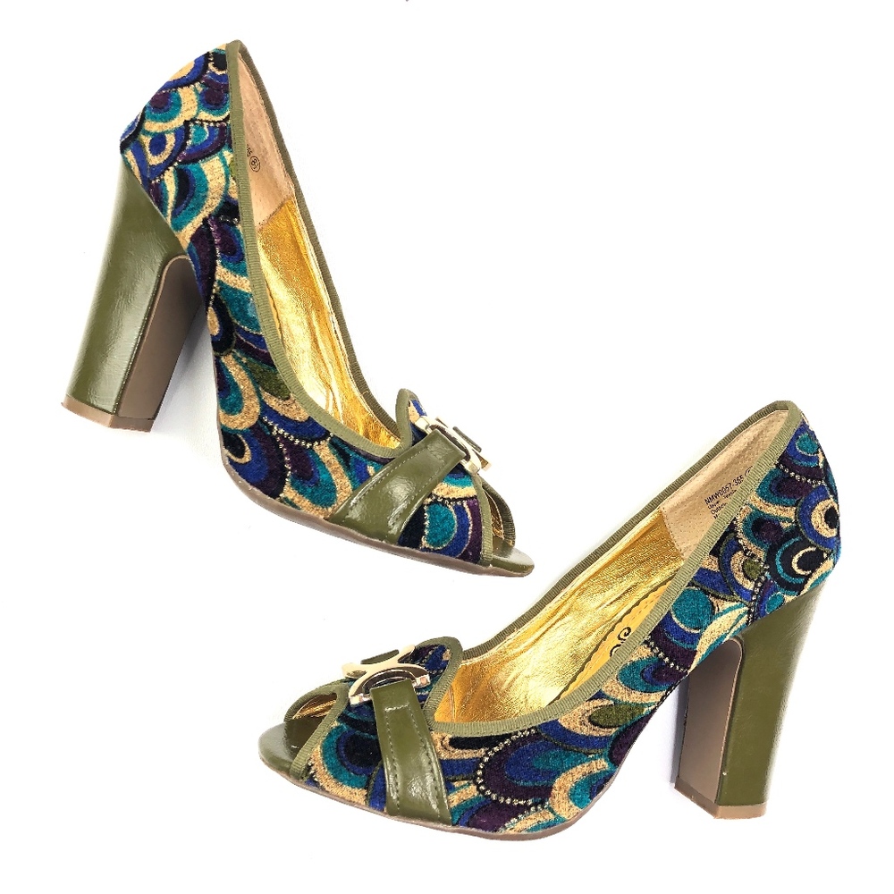 Naughty Monkey | Velvet Mod Retro Chunky Heel